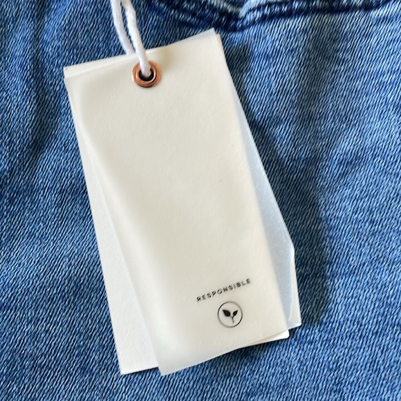 Good American high-rise vintage inspired straight jean. 10/30 medium blue NWT - Picture 7 of 7